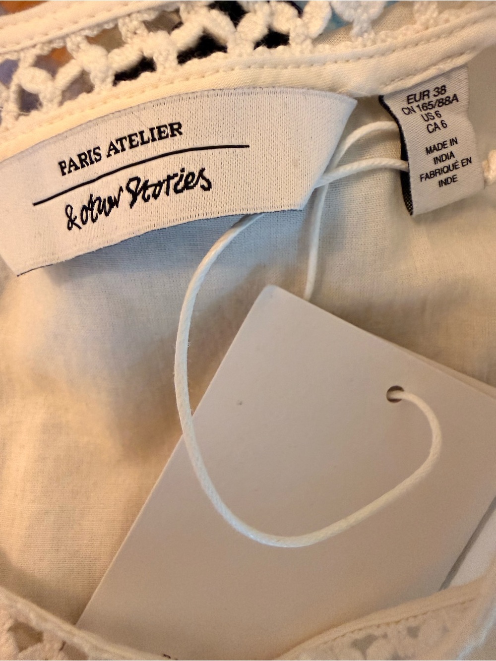 NEW! & Other Stories - Embroidered Ruffled Mini Dress - Cream - Size M - Picture 5 of 5